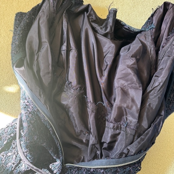 Vintage 60s Navy Ribbon Shift Hourglass Homemade Dress - Picture 10 of 14